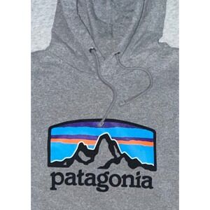 Patagonia Hoodie Mens XL Gray Uprisal Pullover Sweatshirt Logo Fleece